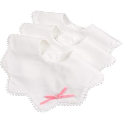 Bamery Baby Bandana Bibs White Cotton Drool Bibs for Drooling and Teething Absorbent for Boy Girl