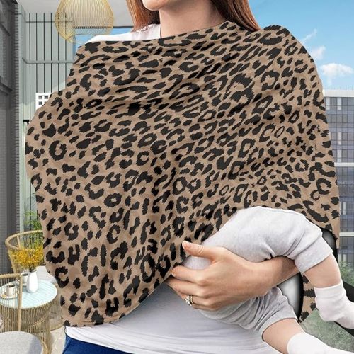 Classical Leopard Wild Cheetah Baby Infinity Nursing Scarf Breastfeeding Cover Ultra Soft Car Seat Covers Great for Shopping Privacy Breastfeeding