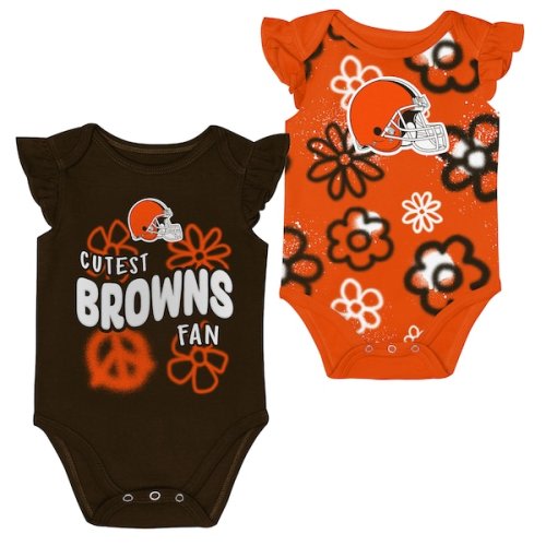 Girls Newborn & Infant Cleveland Browns Outerstuff The Sunshine Two-Piece Bodysuit Set