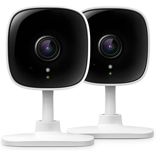 TP-Link Tapo 2K Security Camera for Baby Monitor, Dog Camera w/Motion Detection, 2-Way Audio, Night Vision, Cloud & SD Card Storage (Up to 256 GB), Works w/Alexa & Google Home, 2-Pack (Tapo C110P2)