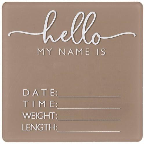 Hello Baby Announcement Square Sign