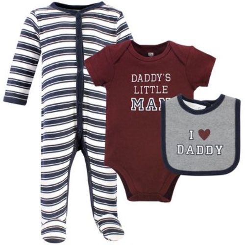 Hudson Baby Infant Boy Cotton Sleep And Play, Bodysuit And Bandana Bib Set, Boy Daddy, Newborn