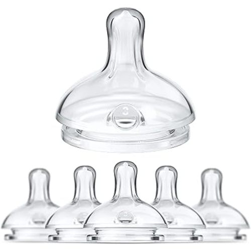 Smilo Anti-Colic Bottle Nipple, Fast Flow 9M+, Stage 3 Suitable from 9 Months, Smooth Flow Anti-Colic (Pack of 6)
