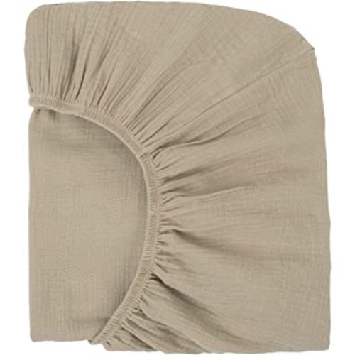 100% Organic Cotton Muslin Fitted Crib Sheet - Fits Standard Crib and Toddler Bed Mattress Size - Latte Light Brown - Nora's Nursery
