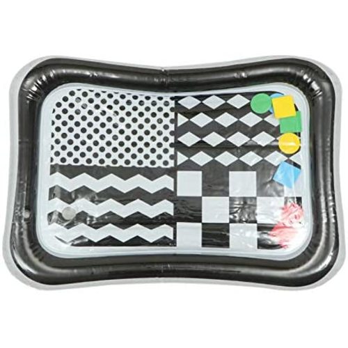 Toyvian Tummy Time Water Mat Inflatable Infant Baby Water Mat Toddler High Contrast Baby Kids Fun Plaything for 3- 12 Months Baby ( Black&White )