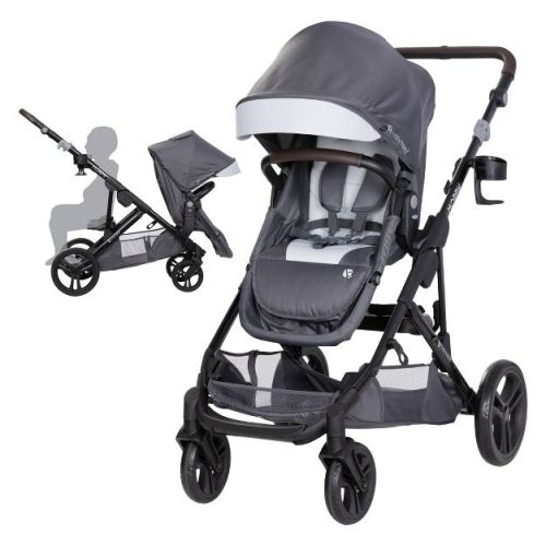 Baby Trend Morph Single to Double Modular Stroller - Dash Gray: Metal Frame, Full-Size, EVA Tires