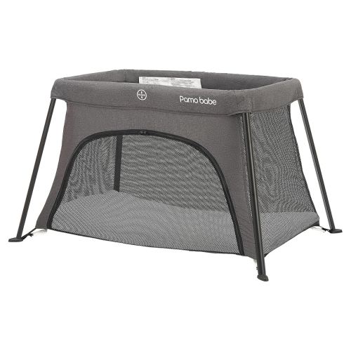 Pamo Babe Travel Crib - Lightweight Baby Playard with Zip Door, Carry Bag for Airplane - Easy to Carry