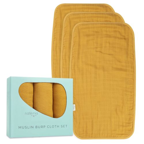 Ultra Soft Muslin Burp Cloths - Harvest Gold - 3 Pack – Natemia