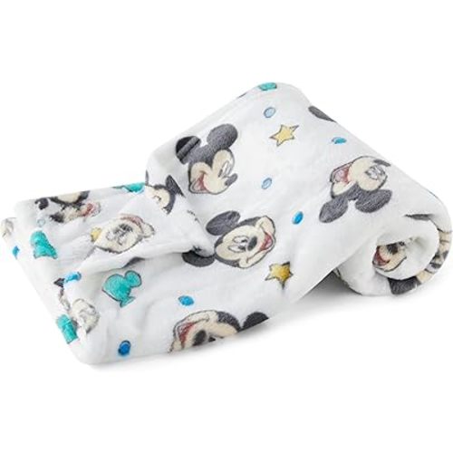 Disney Characters Flannel Fleece Baby Blanket - Soft & Cozy 30x40 Inches, Featuring Mickey Mouse, Minnie Mouse, Winnie The Pooh, and Dumbo