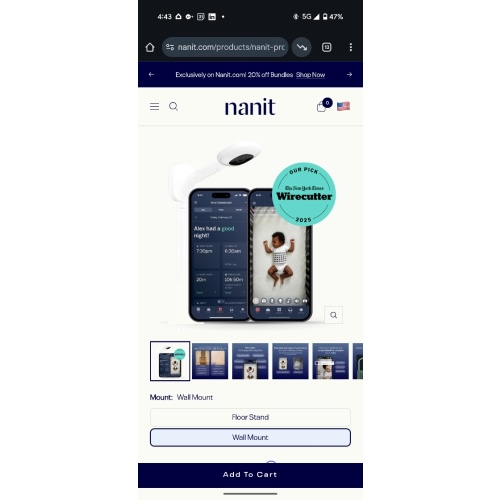 Nanit Pro Baby Monitor (wall mounted option)