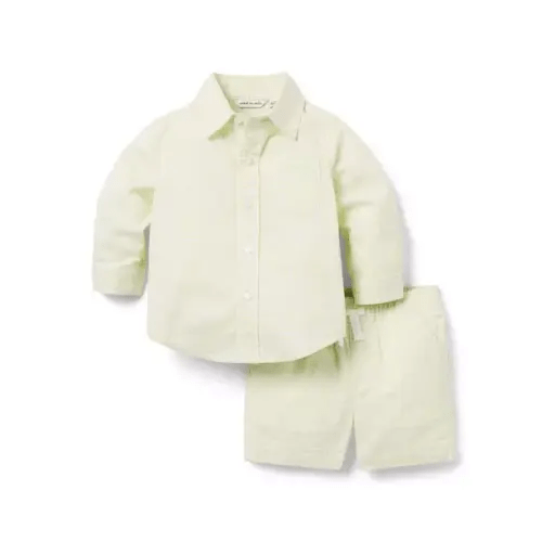 Baby White Tattersall The Long Sleeve Cabana Matching Baby Set by Janie and Jack