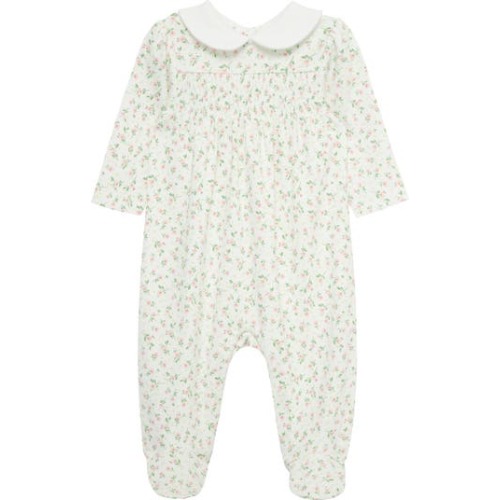 Ditsy Floral Smocked Pima Cotton Footie
