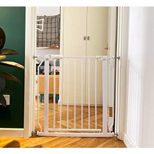 BalanceFrom Easy Walk-Thru Safety Gate for Doorways and Stairways with Auto-Close/Hold-Open Features, 30-Inch Tall, Fits 29.1 - 33.8 Inch Openings, White
