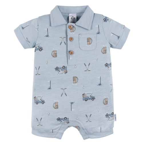 Gerber Baby Boys' Polo Romper, Golf, 0-3 Months