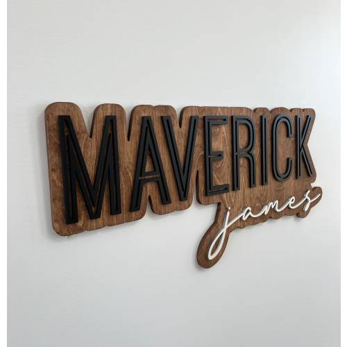 Large Custom Wood Name Sign, Nursery Name Sign, Boho Girl Name Sign, Above Crib Sign, Layered Baby Name Sign, Boy Name Sign, Cut Out Sign