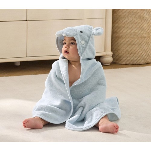 Super Soft Hippo Baby Hooded Towel & Washcloth Set