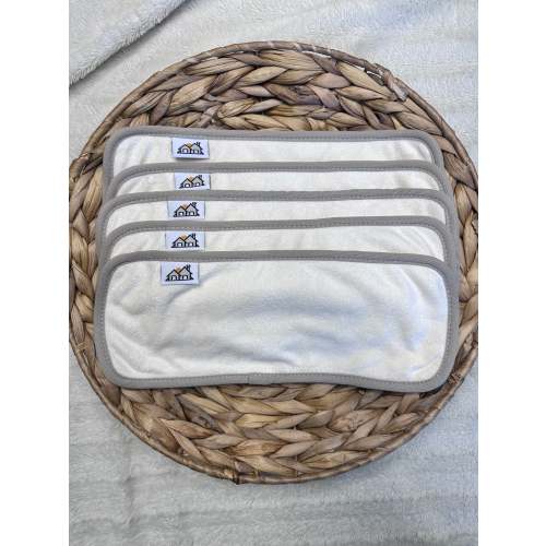 5 Pack | 5 Layer Diaper Inserts | Bamboo Terry
