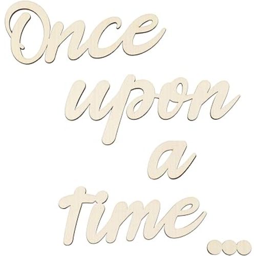 Once Upon a Time Sign Nursery Decor Once Upon a Time Wood Sign Wall Decor for Reading Corner Kids Room Family Bookshelf Home Décor Birthday Present DIY Decoration