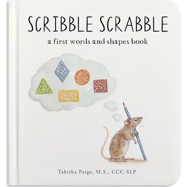 Scribble Scrabble: A Board Book of First Words and Shapes for Growing Minds (A Wishy Washy Sequel) (Tabitha Paige Children's Book Series)