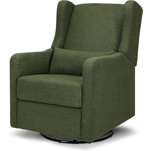 DaVinci Carter's Arlo Recliner and Swivel Glider, Water Repellent & Stain Resistant, Greenguard Gold & CertiPUR-US Certified, Performance Forest Green Linen
