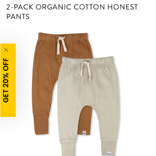 2-Pack Organic Cotton Honest Pants | Honest Baby Clothing
