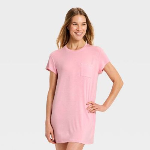 Women's Jersey Pajama T-Shirt Dress - Auden™ Light Pink L
