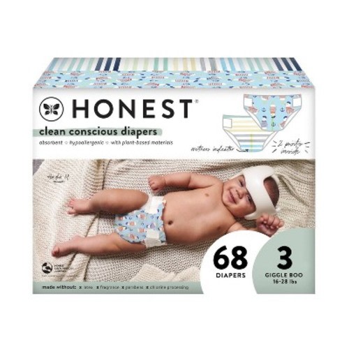 The Honest Company Clean Conscious Disposable Diapers Pandas & Above It All - Size Newborn - 76ct