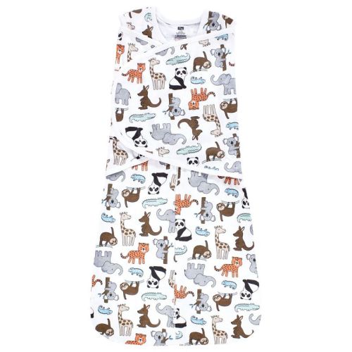 Hudson Baby Convertible Swaddle Sleep Sack, Zoo Animals
