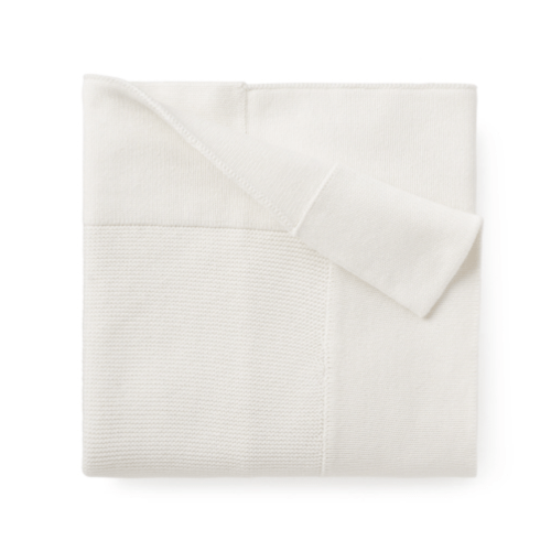 Fine Knit Baby Blanket, White