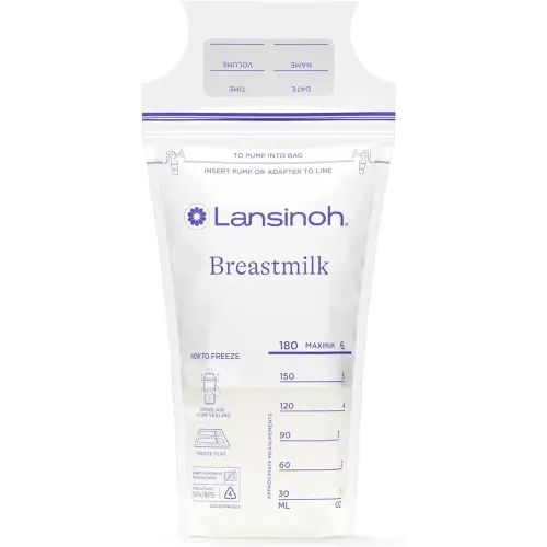 Lansinoh Breastmilk Storage Bags, 200 Count (2 Packs of 100 Bags) Milk Freezer Bags for Long Term Breastfeeding Storage, Pump Directly into Bags, Nursing Essentials