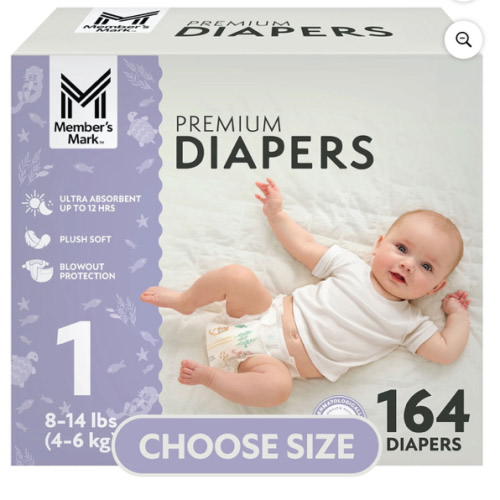 Member's Mark Premium Baby Diapers, Sizes: Newborn - 7 - Sam's Club