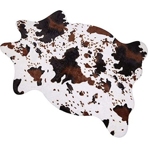 MACEVIA Cowhide Rug Cute Cow Print Rug Western Decor for Living Room Bedroom Faux Animal Area Carpet Non-Slip 43.3" L x 29.5" W(3.6ft x 2.4ft)