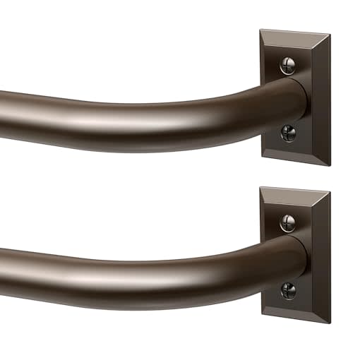 Hei Dear 2 Pack Bronze Wrap Around Blackout Curtain Rod, 48-84 Inch | 1 Inch Heavy Duty Adjustable Drapery Rod, Room Darkening Rod, Window Treatment Rod with Heat Insulation Light Blocking