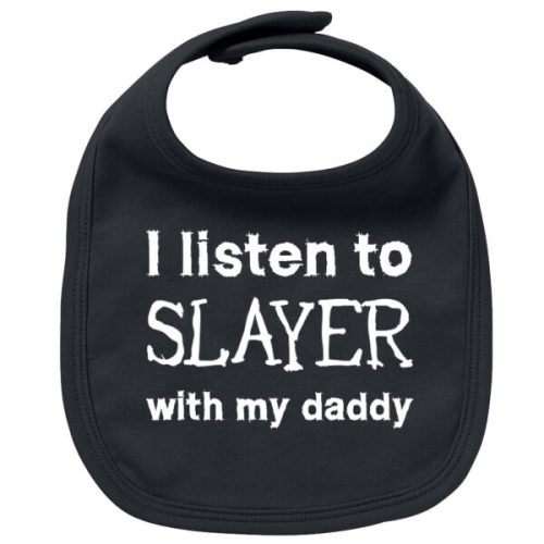 Metal baby bib I listen to slayer with my daddy | LittleRockStore | Rock clothing