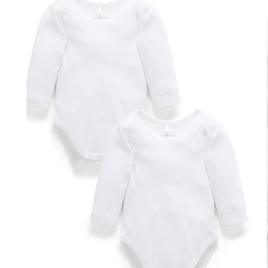 2 Pack Easy Neck Long Sleeve Bodysuit