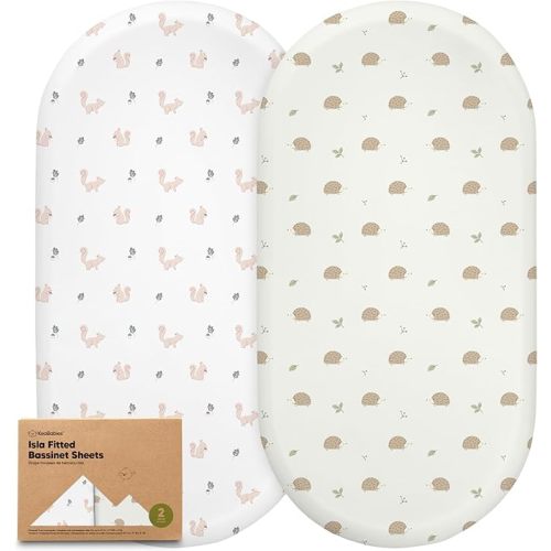 KeaBabies Bassinet Sheet Set - Nibble/Bruce