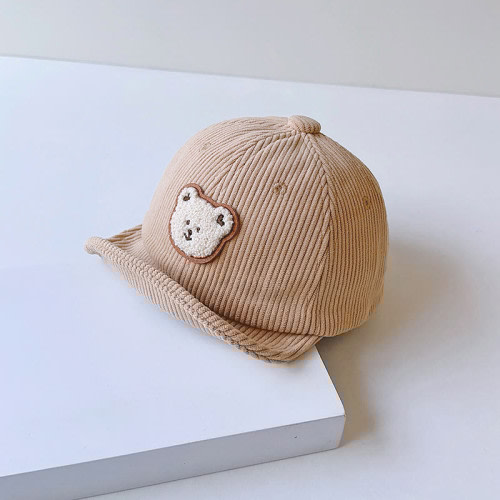 Baby Patch Bear Corduroy Peaked Cap