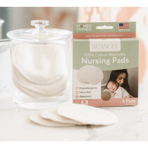 All Natural Cotton Washable Nursing Pads - 4 Per Package – NuAngel, Inc.