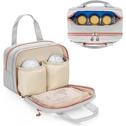 Damero Wearable Breast Pump Bag Compatible with Elvie and Momcozy Breast Pump, Carrying Bag for Wearable Breast Pump, Bottles, Pump Parts and Ice Pack