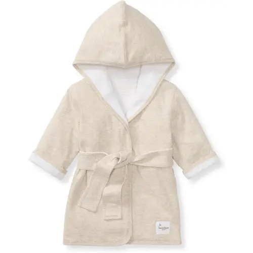 Burt's Bees Baby Infant Hooded Robe Organic Knit Terry Unisex Bathrobe, Newborn Bath Essentials, Unisex Boys and Girls, Size 0-9 Months Old