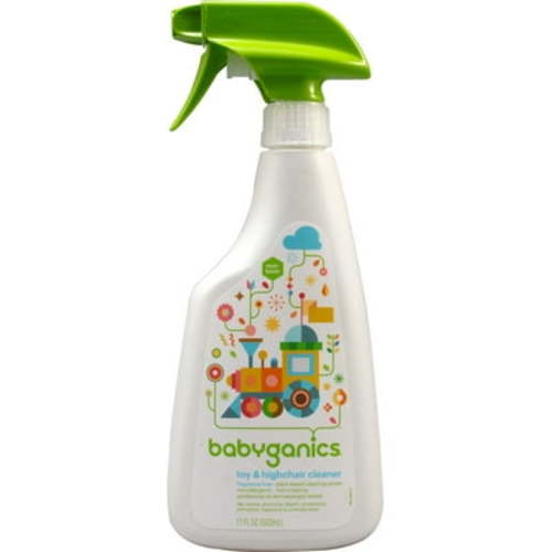 Babyganics Toy & Highchair Cleaner Spray, Fragrance Free, 17oz Spray Bottle