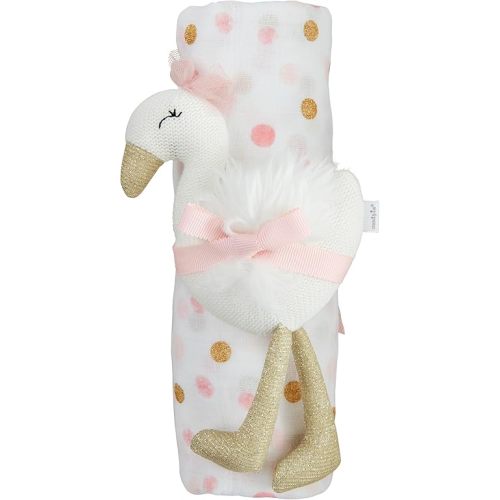 Mud Pie Children's Dot Swaddle and Rattle