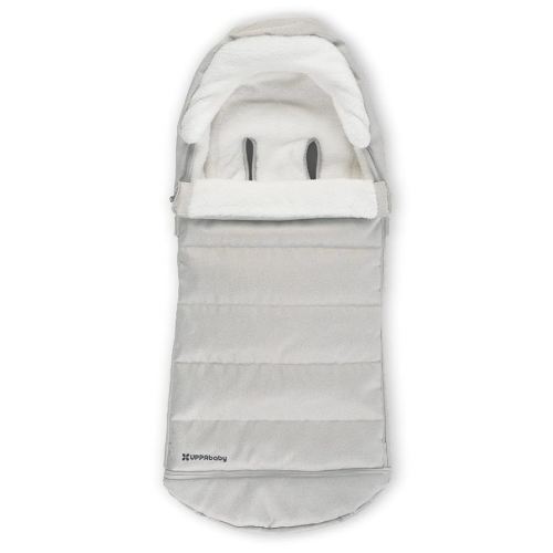 UPPAbaby CozyGanoosh Footmuff - Easily Attaches to UPPAbaby Strollers + RumbleSeat - Ultra-Plush, Weather-Proof - Winter Stroller Cover - Savannah (Pearl Gray Jacquard)