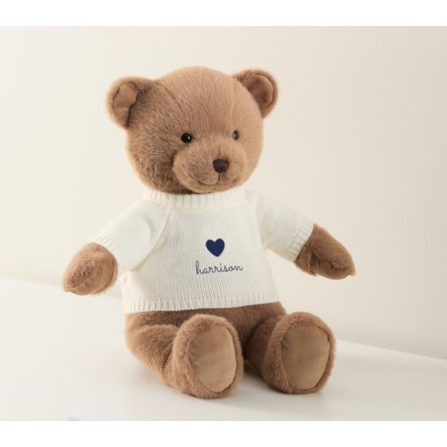 Personalized Toasted Coconut Teddy Bear with Sweater Plush