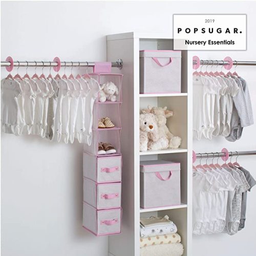Delta Children Nursery Storage 48 Piece Set - Easy Storage/Organization Solution - Keeps Bedroom, Nursery & Closet Clean, Infinity Pink - 48-Pc Set