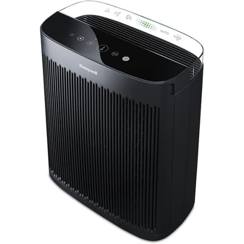 Honeywell HEPA Air Purifier for Home, 1733 Ft² Rooms in 1 hour, Air Quality Indicator, Auto Mode, Reduces Allergens, Dust, Pollen, Smoke, Pet Dander, Odors, Black, HPA5200