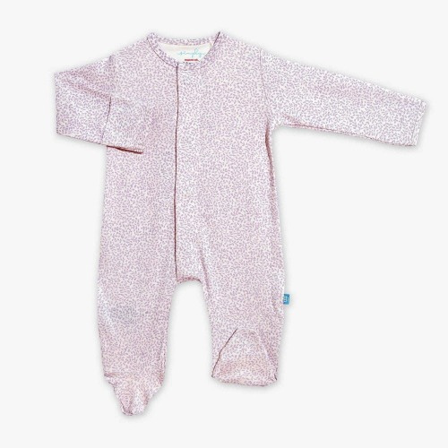 lilac foliage organic cotton magnetic footie