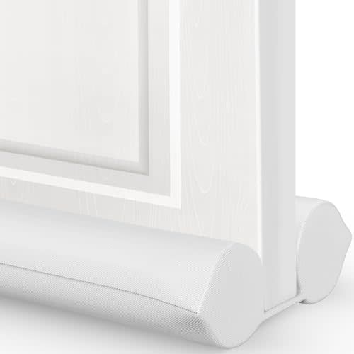Comfyanno Under Door Draft Stopper - Bottom Door Gap Filler & Seal - Fits 30” to 36” Door, Block Cold Air, Noise, Sound, Wind, Bugs, Easy to Install, Double Side Block, No Adhesive, White
