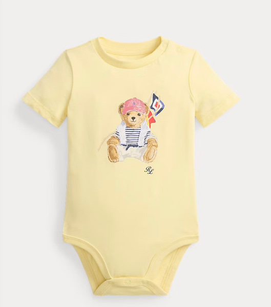 Polo Bear Cotton Jersey Bodysuit