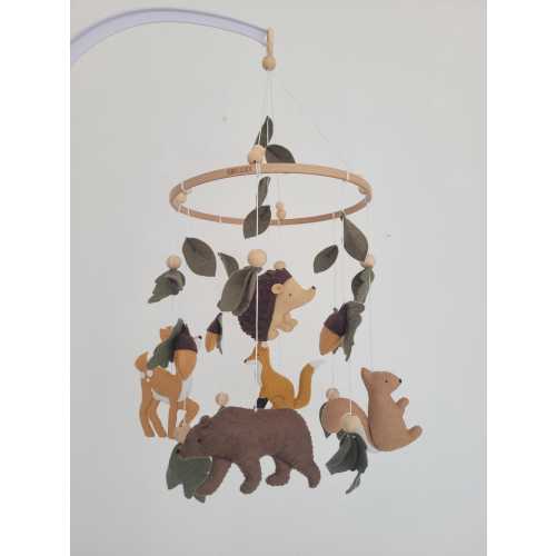 Handmade Baby Boy Woodland Mobile Cheerful Animals Safari Kangaroo Hedgehog And Friends Baby Crib Toy Baby Shower Gift Baby Girls And Boy